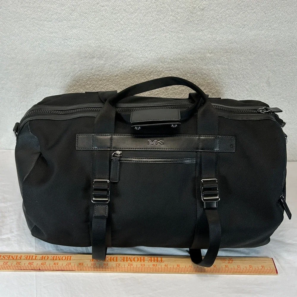 Michael Kors Kent Black Nylon Duffle Bag Convertible Backpack Travel Gym